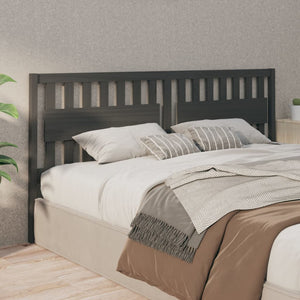 vidaXL Bed Headboard Grey 205.5x4x100 cm Solid Wood Pine