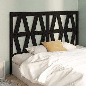 vidaXL Bed Headboard Black 126x4x100 cm Solid Wood Pine