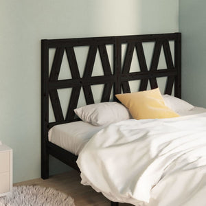 vidaXL Bed Headboard Black 126x4x100 cm Solid Wood Pine