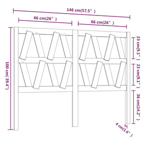 vidaXL Bed Headboard Honey Brown 146x4x100 cm Solid Wood Pine