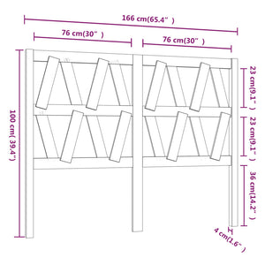 vidaXL Bed Headboard Black 166x4x100 cm Solid Wood Pine