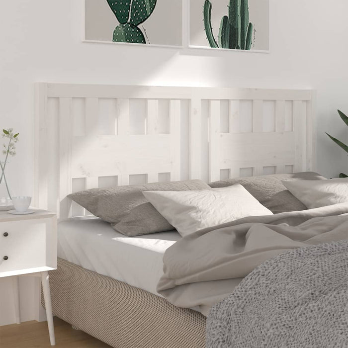 vidaXL Headboard White 206x4x100 cm Solid Wood Pine