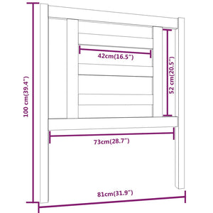 vidaXL Bed Headboard Grey 81x4x100 cm Solid Wood Pine