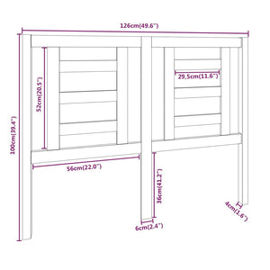 vidaXL Bed Headboard Honey Brown 126x4x100 cm Solid Wood Pine