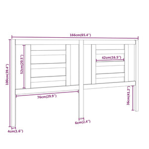 vidaXL Bed Headboard Honey Brown 166x4x100 cm Solid Pine Wood