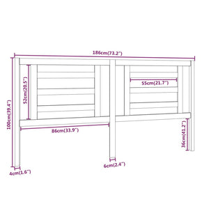 vidaXL Bed Headboard White 186x4x100 cm Solid Pine Wood