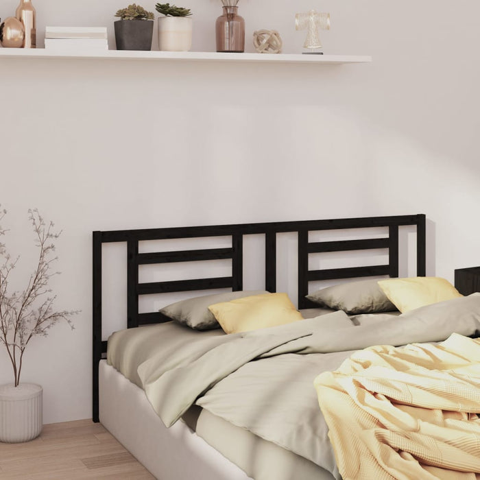 vidaXL Bed Headboard Black 206x4x100 cm Solid Pine Wood