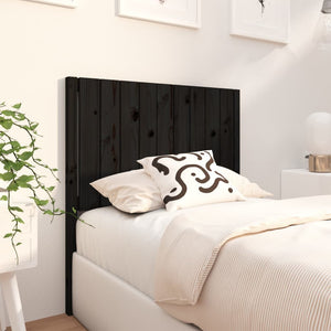 vidaXL Bed Headboard Black 95.5x4x100 cm Solid Wood Pine