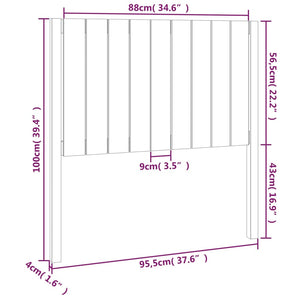 vidaXL Bed Headboard Black 95.5x4x100 cm Solid Wood Pine