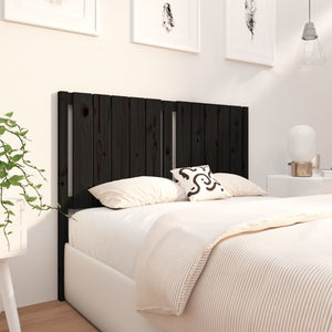 vidaXL Bed Headboard Black 125.5x4x100 cm Solid Wood Pine