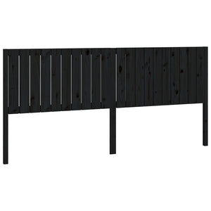 vidaXL Bed Headboard Black 205.5x4x100 cm Solid Wood Pine