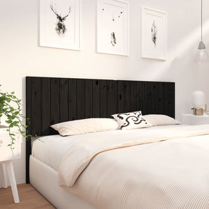 vidaXL Bed Headboard Black 205.5x4x100 cm Solid Wood Pine