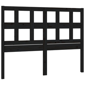 vidaXL Bed Headboard Black 145.5x4x100 cm Solid Wood Pine