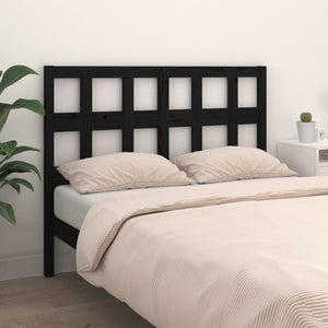 vidaXL Bed Headboard Black 145.5x4x100 cm Solid Wood Pine