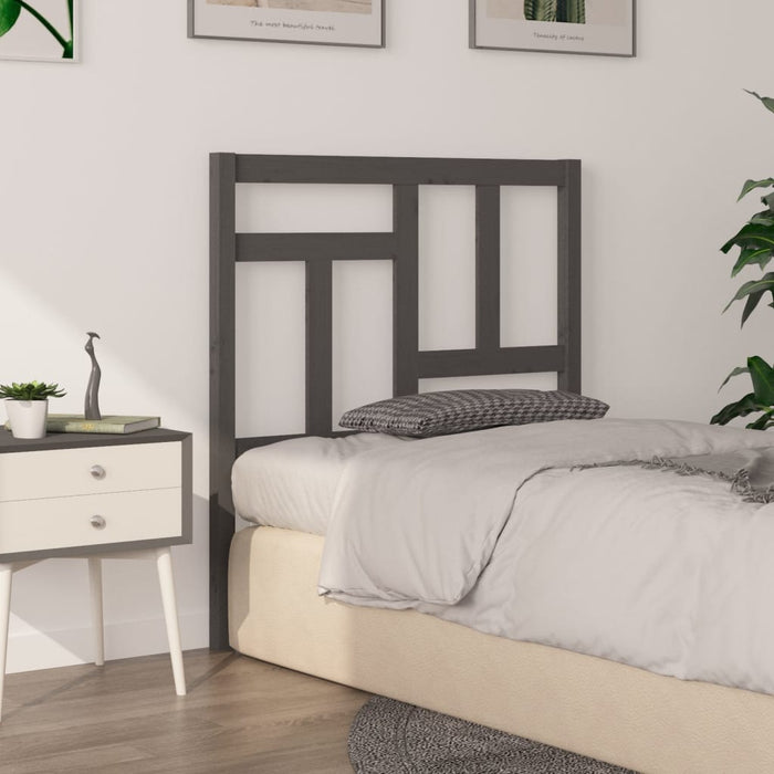 vidaXL Bed Headboard Grey 80.5x4x100 cm Solid Wood Pine