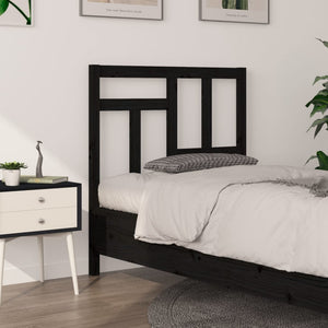 vidaXL Bed Headboard Black 80.5x4x100 cm Solid Wood Pine