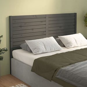 vidaXL Bed Headboard Grey 126x4x100 cm Solid Wood Pine