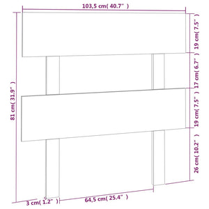 vidaXL Bed Headboard White 103.5x3x81 cm Solid Wood Pine