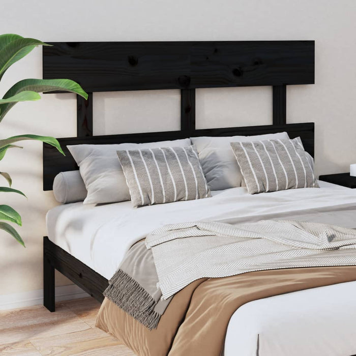 vidaXL Bed Headboard Black 138x3x81 cm Solid Wood Pine