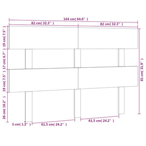 vidaXL Bed Headboard White 164x3x81 cm Solid Wood Pine