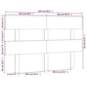 vidaXL Bed Headboard Honey Brown 204x3x81 cm Solid Wood Pine