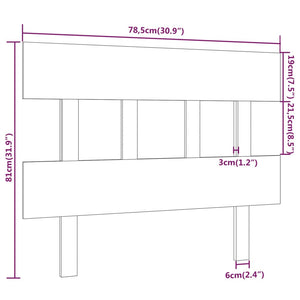 vidaXL Bed Headboard White 78.5x3x81 cm Solid Wood Pine