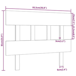 vidaXL Bed Headboard 93.5x3x81 cm Solid Wood Pine