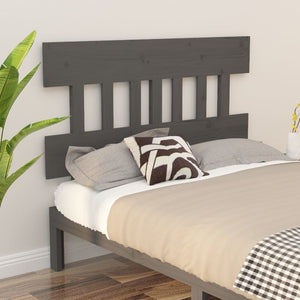 vidaXL Bed Headboard Grey 138.5x3x81 cm Solid Wood Pine