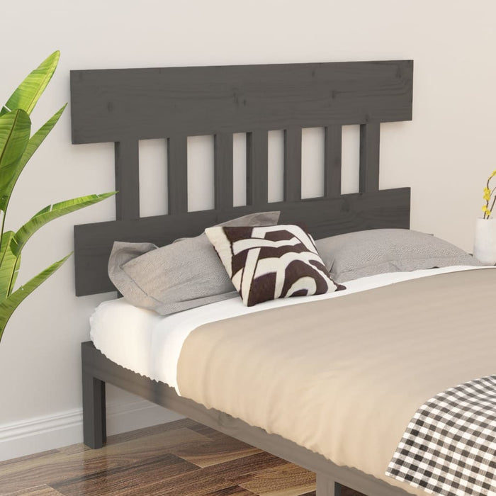 vidaXL Bed Headboard Grey 143.5x3x81 cm Solid Wood Pine