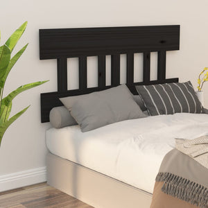 vidaXL Bed Headboard Black 143.5x3x81 cm Solid Wood Pine