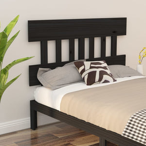 vidaXL Bed Headboard Black 143.5x3x81 cm Solid Wood Pine