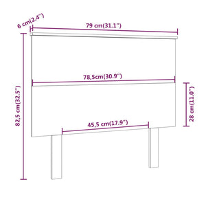 vidaXL Bed Headboard Grey 79x6x82.5 cm Solid Wood Pine