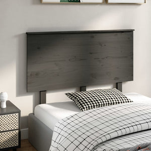 vidaXL Bed Headboard Grey 124x6x82.5 cm Solid Wood Pine