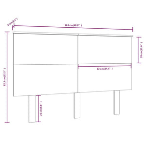 vidaXL Bed Headboard Grey 124x6x82.5 cm Solid Wood Pine