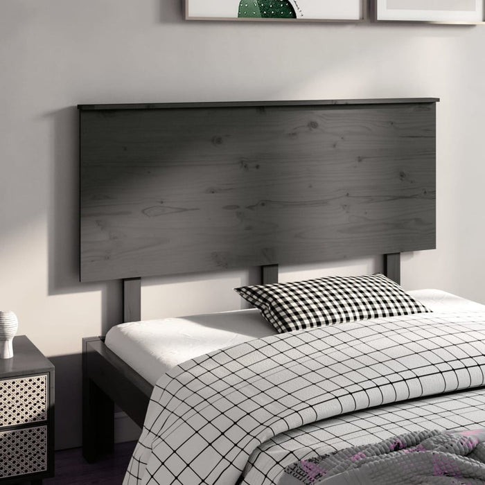 vidaXL Bed Headboard Grey 124x6x82.5 cm Solid Wood Pine