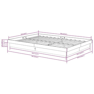 vidaXL Bed Frame Black Solid Wood Pine 140x190 cm