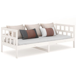 vidaXL Day Bed White Solid Wood Pine 90x200 cm