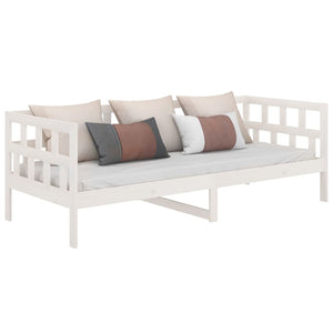 vidaXL Day Bed White Solid Wood Pine 90x200 cm