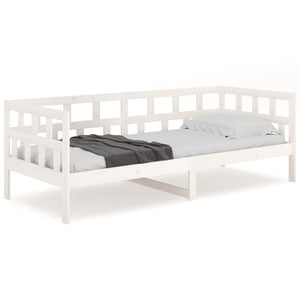 vidaXL Day Bed White Solid Wood Pine 90x200 cm