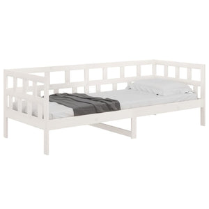 vidaXL Day Bed White Solid Wood Pine 90x200 cm