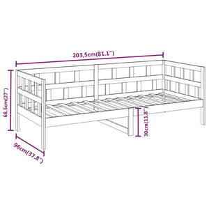 vidaXL Day Bed White Solid Wood Pine 90x200 cm