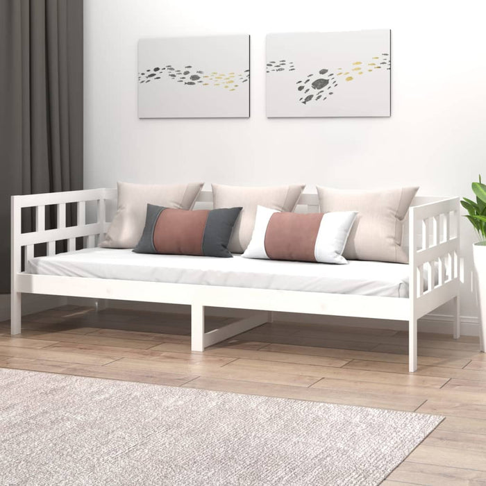 vidaXL Day Bed White Solid Wood Pine 90x200 cm