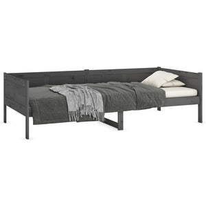 vidaXL Day Bed Grey Solid Wood Pine 90x200 cm