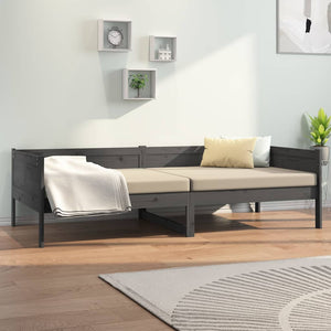 vidaXL Day Bed Grey Solid Wood Pine 90x200 cm