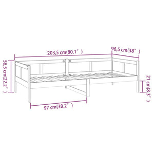 vidaXL Day Bed Grey Solid Wood Pine 90x200 cm