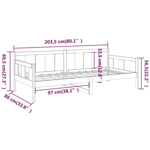 vidaXL Day Bed Honey Brown Solid Wood Pine 80x200 cm