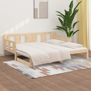 vidaXL Pull-out Day Bed Solid Wood Pine 2x(80x200) cm