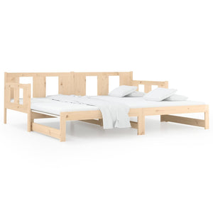 vidaXL Pull-out Day Bed Solid Wood Pine 2x(80x200) cm