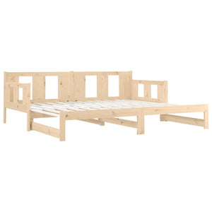 vidaXL Pull-out Day Bed Solid Wood Pine 2x(80x200) cm