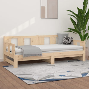 vidaXL Pull-out Day Bed Solid Wood Pine 2x(80x200) cm